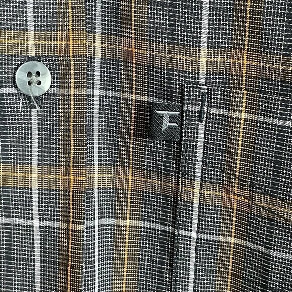 Panhandle Tuf Cooper Performance Men's Size L Plaid Black Orange Button Up Long - Picture 8 of 8